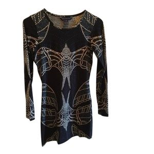 French Connection Print Black Navy White Dress